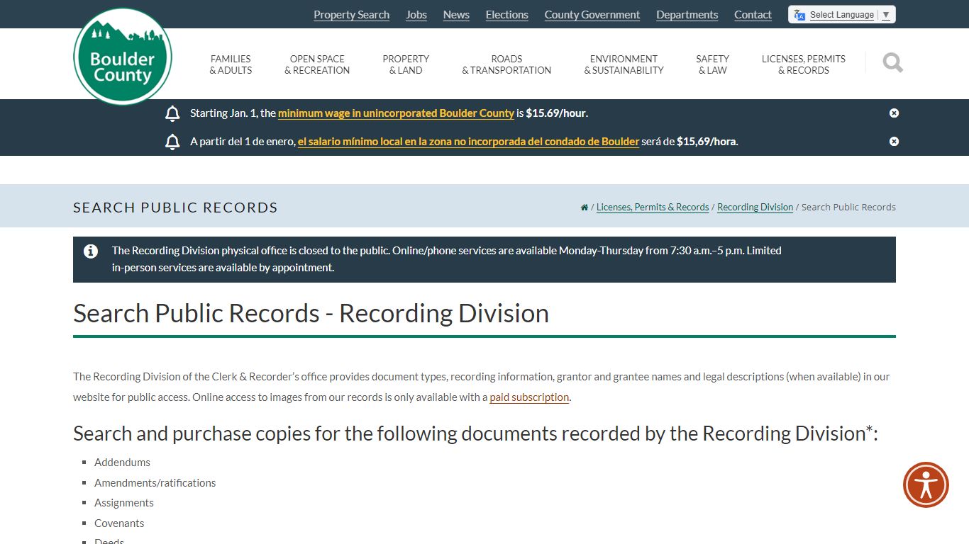 Search Public Records - Boulder County