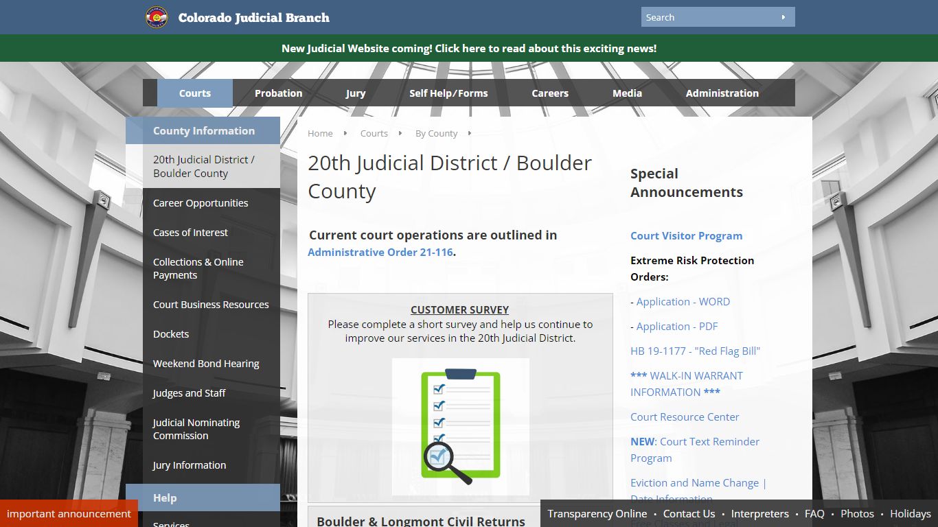 Colorado Judicial Branch - Boulder County - Homepage